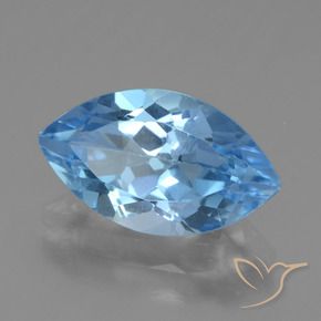 Topacio Azul Suizo natural de 4.16 ct, Marquesa, VVS