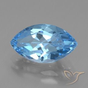 Topacio Azul Suizo natural de 4.27 ct, Marquesa, VVS-VS