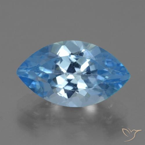 4.12ct Natural Azul Suizo Topacio, Marquesa, VVS-VS