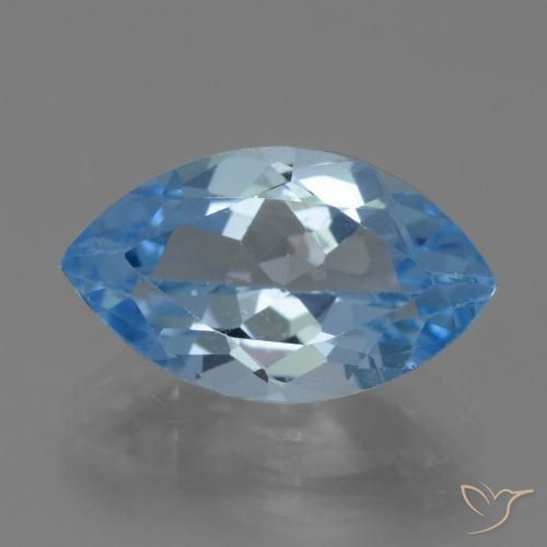 4.40ct Natural Azul Suizo Topacio, Marquesa, VVS-VS