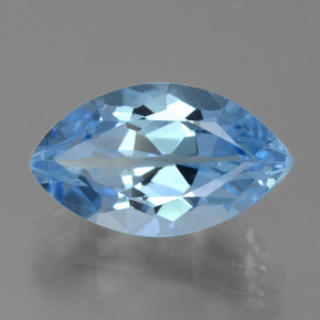 Topacio azul natural de 5,33 ct, marquesa, VVS
