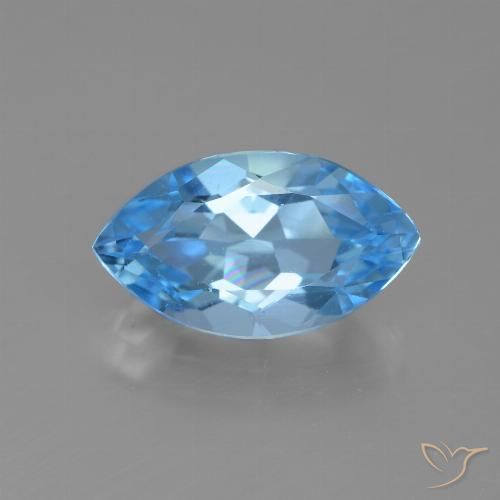 4.12ct Natural Azul Suizo Topacio, Marquesa, VVS