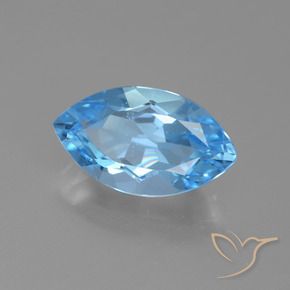 Topacio Azul Suizo natural de 4.12 ct, Marquesa, VVS