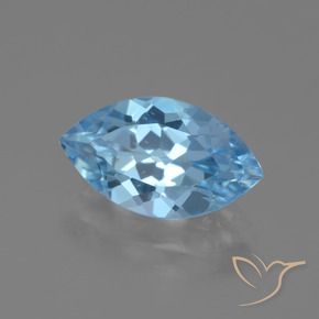 Topacio Azul Cielo natural de 4.18 ct, Marquesa, VVS