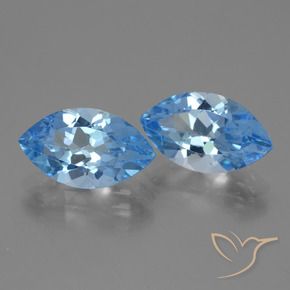 Gemas de Topacio Azul Suizo natural de 8.12 ct, Marquesa, VVS-VS