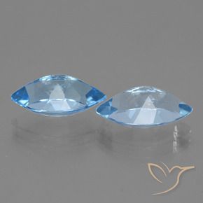 Gemas de Topacio Azul Suizo natural de 8.12 ct, Marquesa, VVS-VS