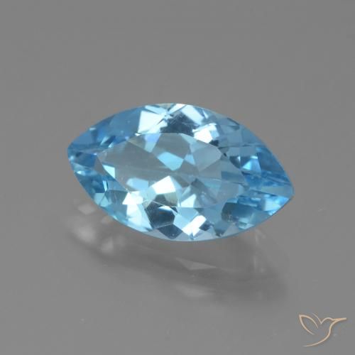 Topacio Azul Suizo natural de 4.12 ct, Marquesa, VVS-VS