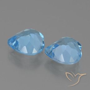 Gemas de Topacio Azul Cielo natural de 5.66 ct, Corazón, VVS