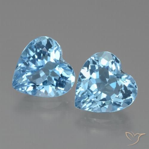 5.86ctw Natural Azul Suizo Topacio, Corazón, VVS
