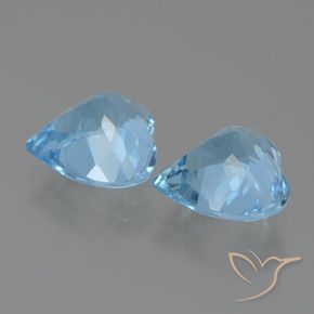 Gemas de Topacio Azul Suizo natural de 5.86 ct, Corazón, VVS