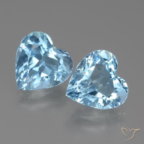 5.78ctw Natural Azul Cielo Topacio, Corazón, VVS