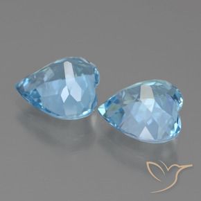 Gemas de Topacio Azul Cielo natural de 5.78 ct, Corazón, VVS