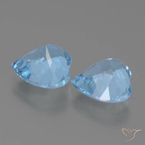 Gemas de Topacio Azul Cielo natural de 5.84 ct, Corazón, VVS