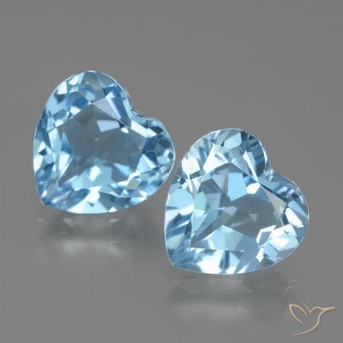 6.26ctw Natural Azul Cielo Topacio, Corazón, VVS