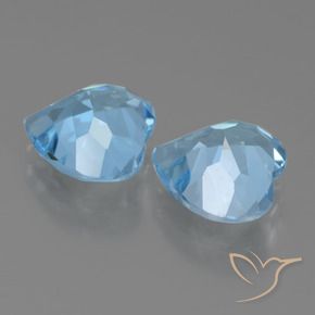 Gemas de Topacio Azul Cielo natural de 6.26 ct, Corazón, VVS