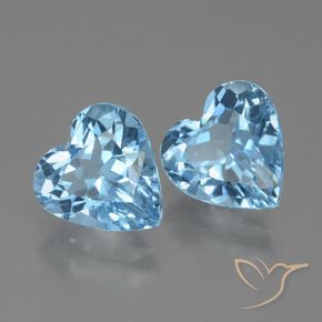 Gemas de Topacio Azul Cielo natural de 5.80 ct, Corazón, VVS