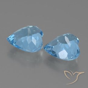Gemas de Topacio Azul Cielo natural de 5.80 ct, Corazón, VVS