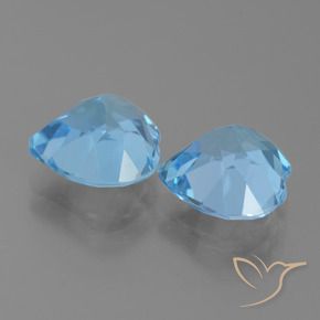 Gemas de Topacio Azul Cielo natural de 5.91 ct, Corazón, VVS