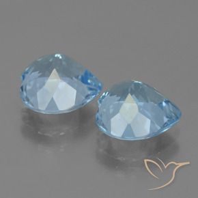 Gemas de Topacio Azul Cielo natural de 6.41 ct, Corazón, VVS-VS