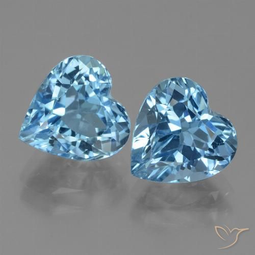 6.85ctw Natural Azul Suizo Topacio, Corazón, VVS