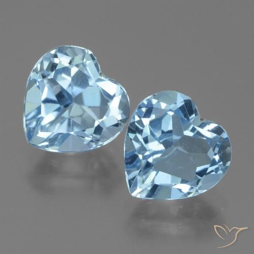 6.69ctw Natural Azul Cielo Topacio, Corazón, VVS-VS