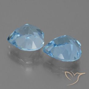 Gemas de Topacio Azul Cielo natural de 6.69 ct, Corazón, VVS-VS