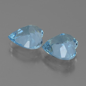 Gemas de Topacio Azul Cielo natural de 5.33 ct, Forma de corazón, VVS