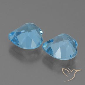 Gemas de Topacio Azul Cielo natural de 5.94 ct, Corazón, VVS