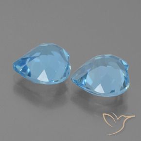 Gemas de Topacio Azul Cielo natural de 5.54 ct, Corazón, VVS