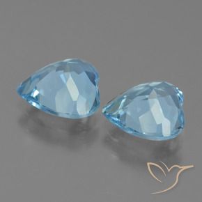 Gemas de Topacio Azul Cielo natural de 5.30 ct, Corazón, VVS