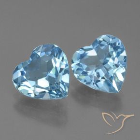 Gemas de Topacio Azul Cielo natural de 5.21 ct, Corazón, VVS