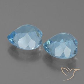 Gemas de Topacio Azul Cielo natural de 5.96 ct, Corazón, VVS