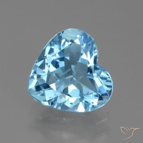 2.47ct Natural Azul Cielo Topacio, Corazón, VVS