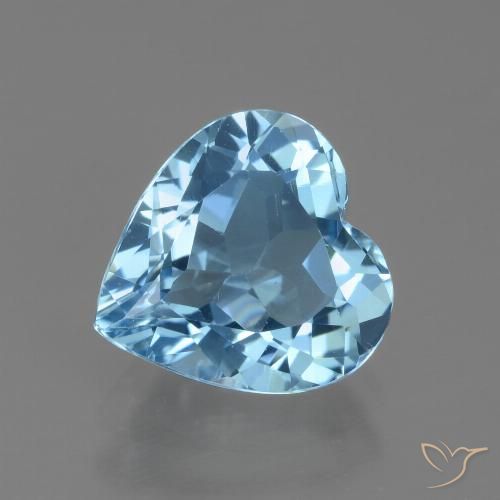 2.73ct Natural Azul Cielo Topacio, Corazón, VVS