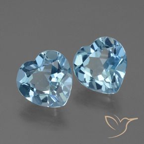 Gemas de Topacio Azul Cielo natural de 5.36 ct, Corazón, VVS-VS