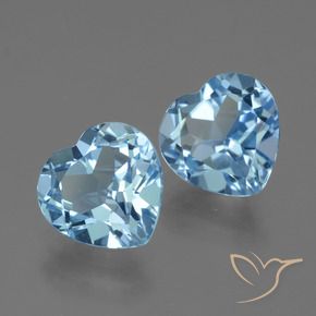 Gemas de Topacio Azul Cielo natural de 5.83 ct, Corazón, VVS