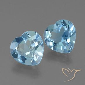 Gemas de Topacio Azul Suizo natural de 5.48 ct, Corazón, VVS