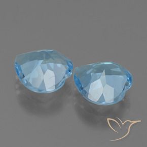 Gemas de Topacio Azul Suizo natural de 5.48 ct, Corazón, VVS