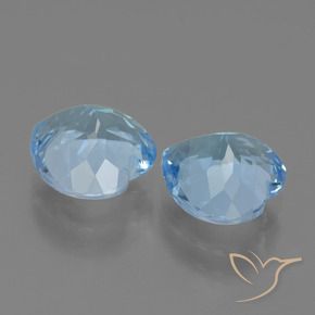 Gemas de Topacio Azul Suizo natural de 6.37 ct, Corazón, VVS