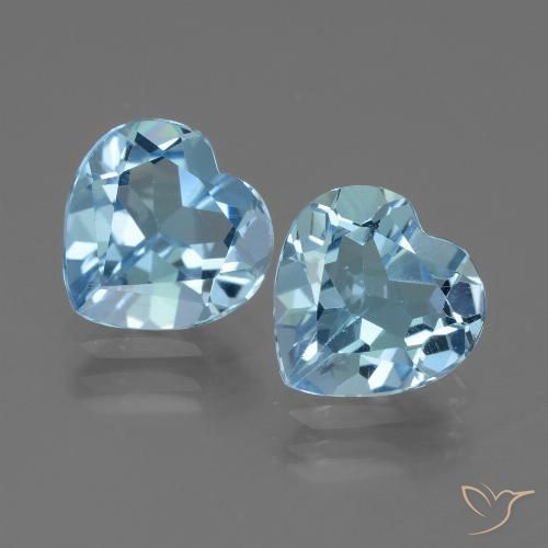 5.36ctw Natural Azul Suizo Topacio, Corazón, VVS