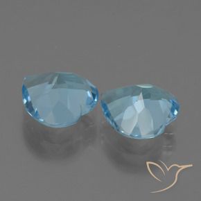 Gemas de Topacio Azul Suizo natural de 5.36 ct, Corazón, VVS