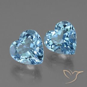 Gemas de Topacio Azul Suizo natural de 6.13 ct, Corazón, VVS