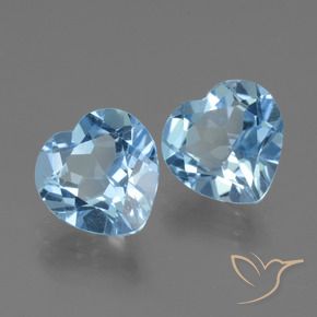 Gemas de Topacio Azul Cielo natural de 5.44 ct, Corazón, VVS