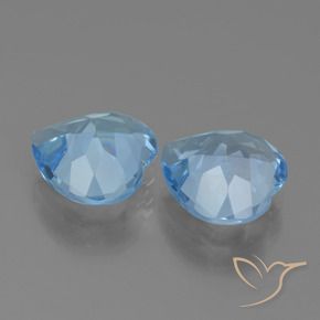 Gemas de Topacio Azul Cielo natural de 5.44 ct, Corazón, VVS