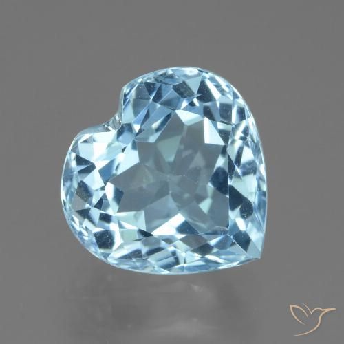 3.23ct Natural Azul Suizo Topacio, Corazón, VVS