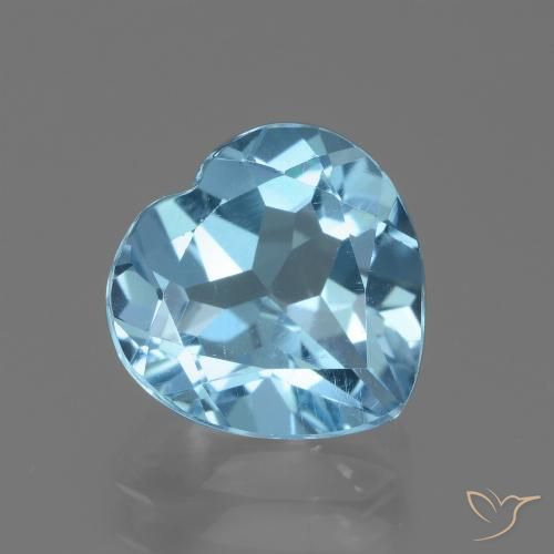 3.02ct Natural Azul Cielo Topacio, Corazón, VVS