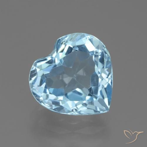 2.83ct Natural Azul Cielo Topacio, Corazón, VVS