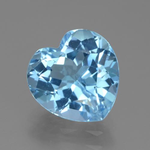 3.14ct Natural Azul Suizo Topacio, Corazón, VVS