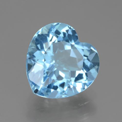 Topacio Azul Suizo natural de 3.14 ct, Corazón, VVS