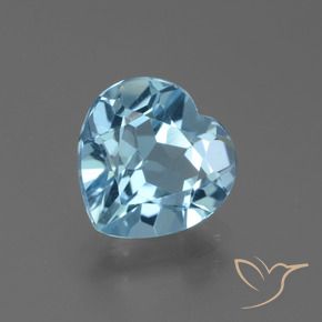 Topacio Azul Cielo natural de 2.88 ct, Corazón, VVS